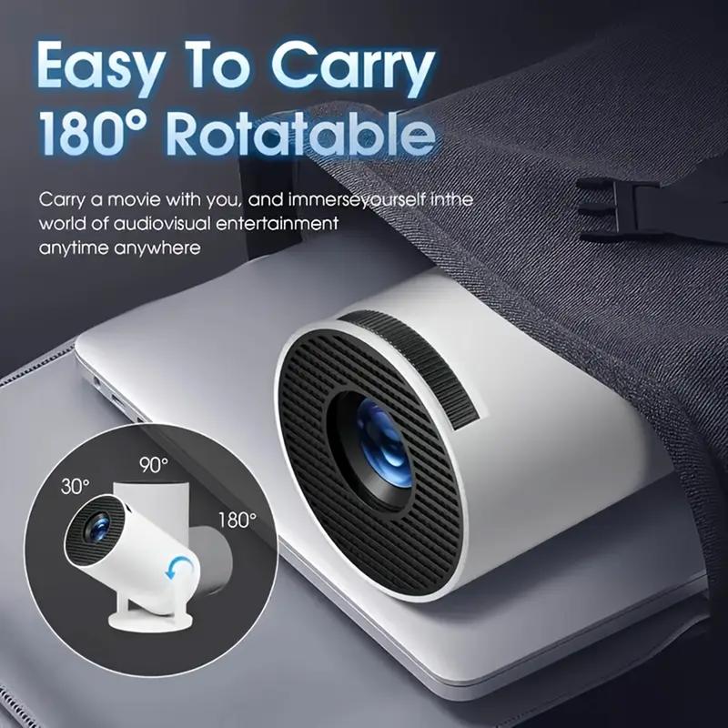 Portable Projector 2.4/5G WiFi 360° HD LED 200 InchScreen Built-in Speaker Multifunctional Projector forHome Cinema and Outdoor Use