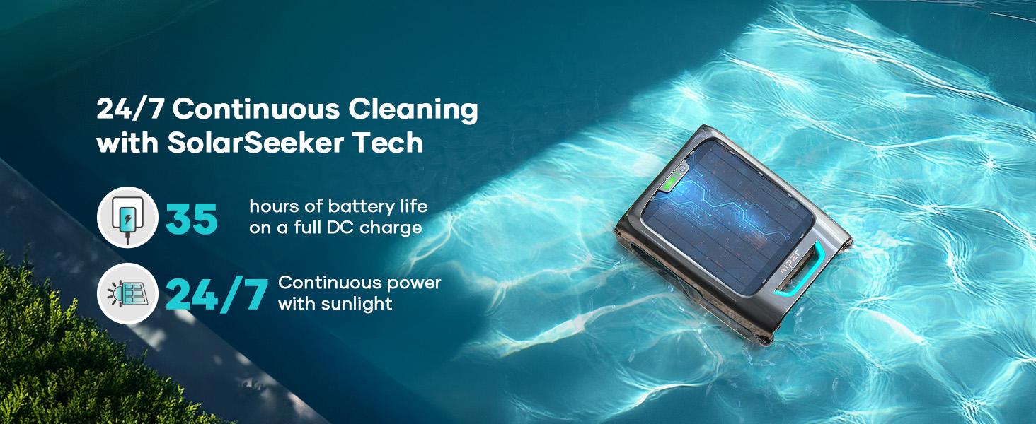 AIPER Surfer S2 Robotic Solar Pool Skimmer with APP Support, 24/7 Cleaning, Dual Charging Modes, Smart Obstacle Avoidance, Ideal for Most Swimming Pool Types #dealsforyoudays
