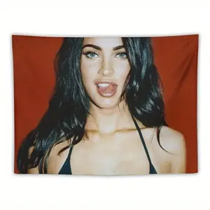 1pc MEGAN FOX SEXY Red Flag - Aesthetic Room Decor, Durable Fabric with Eyes, Vivid Colors for Indoor/Outdoor Use, No Electricity Required, Indoor/Outdoor Flags |   Bold Aesthetic Decor |   Durable Fabric Flags, Party Decoration， bedroom decor tapestry