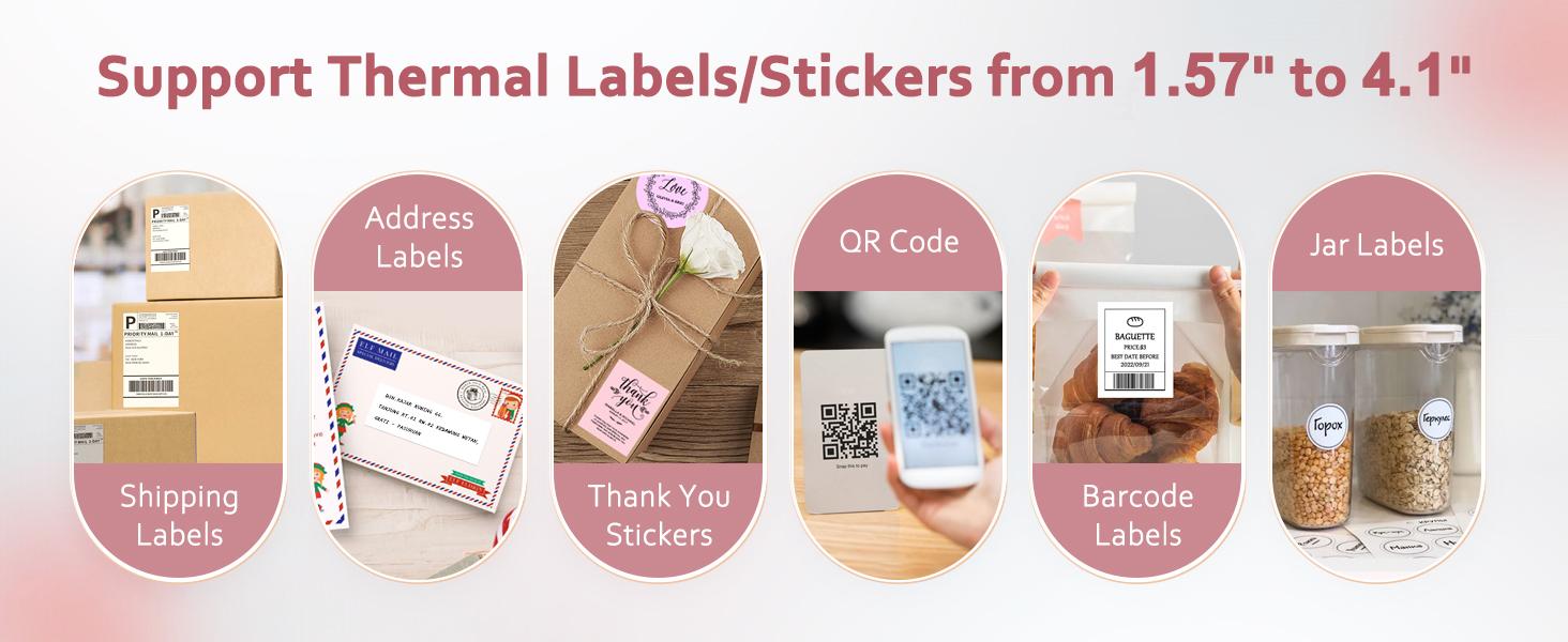 JADENS Bluetooth Shipping Label Printer 468BT High-speed Thermal Print US Type Wireless Shipping Label Printer for Small Business & Package, USPS