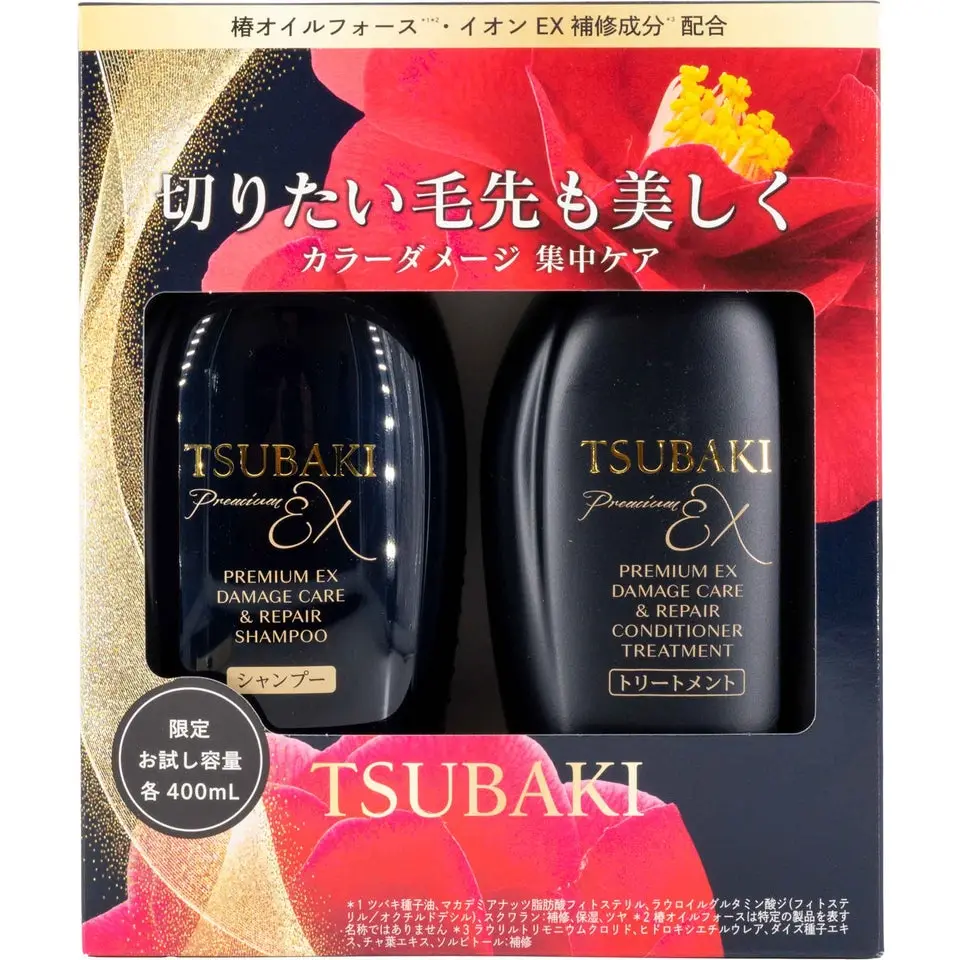TSUBAKI New EX Aroma Shampoo and Conditioner Set with Camellia for Dry, Damaged Hair, Frizz Control for Glossy Hair, Musk Scent, 27.04 fl oz, Restore, Aromatherapy, Silky Hair Routine