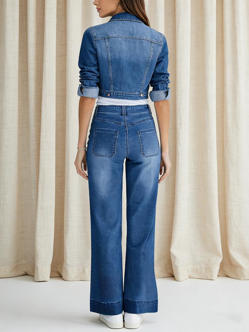 Sidefeel Women's Wide Leg Jeans High Waisted Tummy Control Stretchy Pockets Front Straight Leg Jeans for Comfort and Style