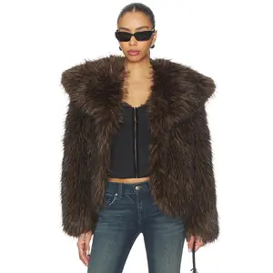 Apparis Yara Fox Coat in Dark Brown