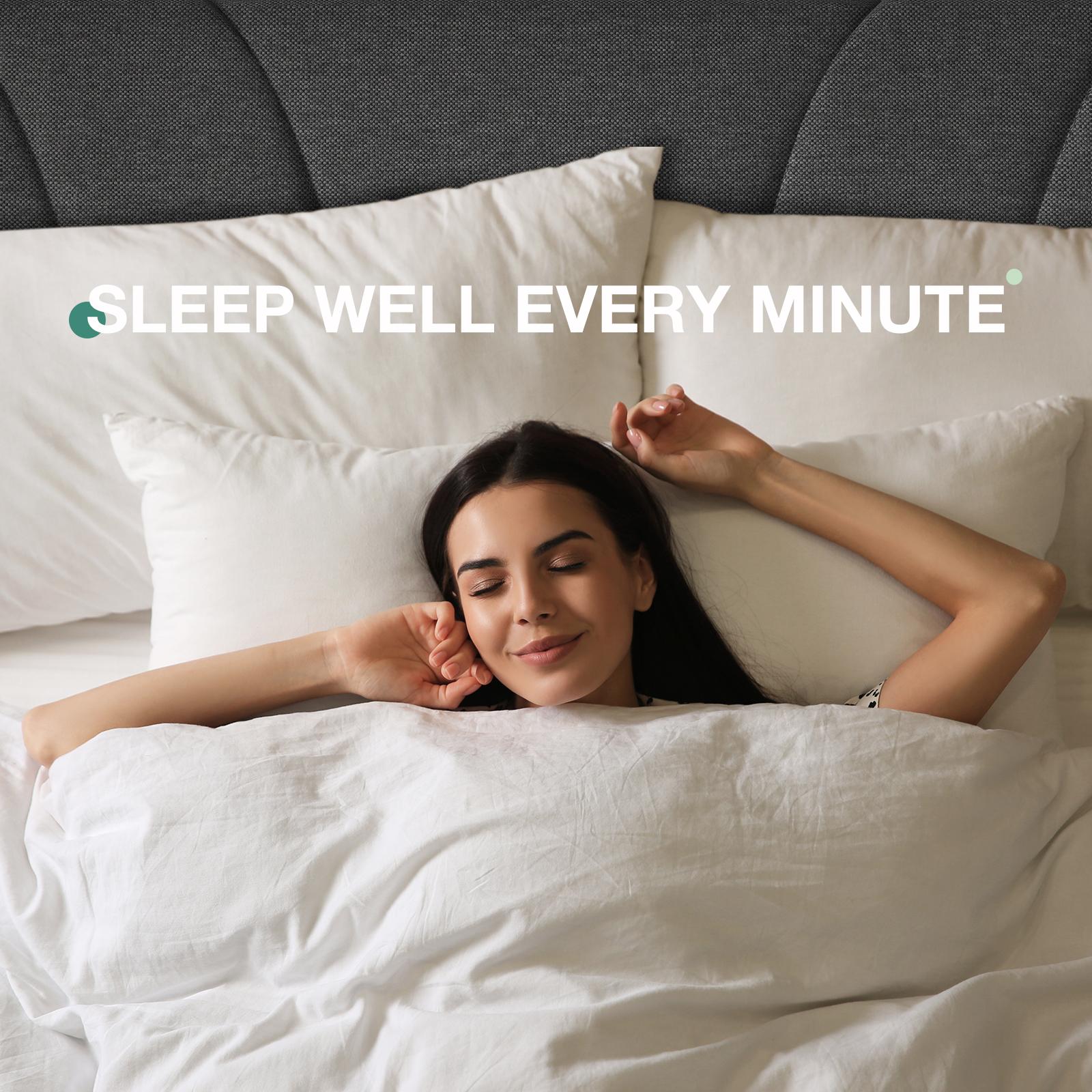 Novilla  Bed Frame Upholstered Platform Full/Queen/King Bed Frame with Adjustable Headboard, Strong Weight Capacity, No Box Spring Needed, Easy Assembly, Grey Modern Unique Bedroom Furniture,Holiday Haul