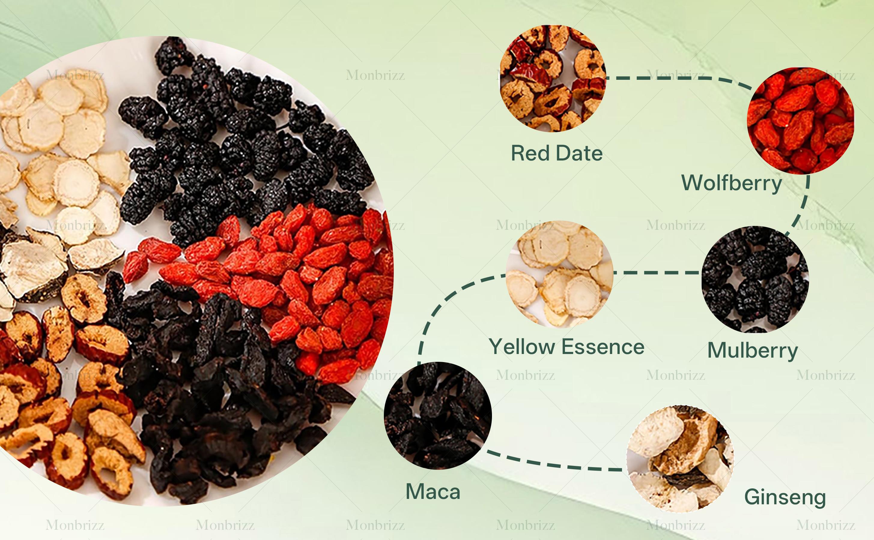 [Upgraded Formula]Kidney Tea Formula Ginseng Five Treasure Tea, Combination Scented Tea, Herbal Health Beverage