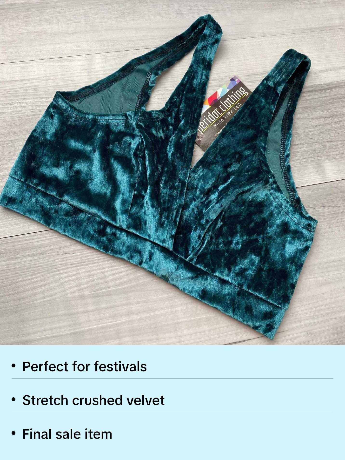 Copy of SALE - SMALL - Teal Crushed Velvet Bralette