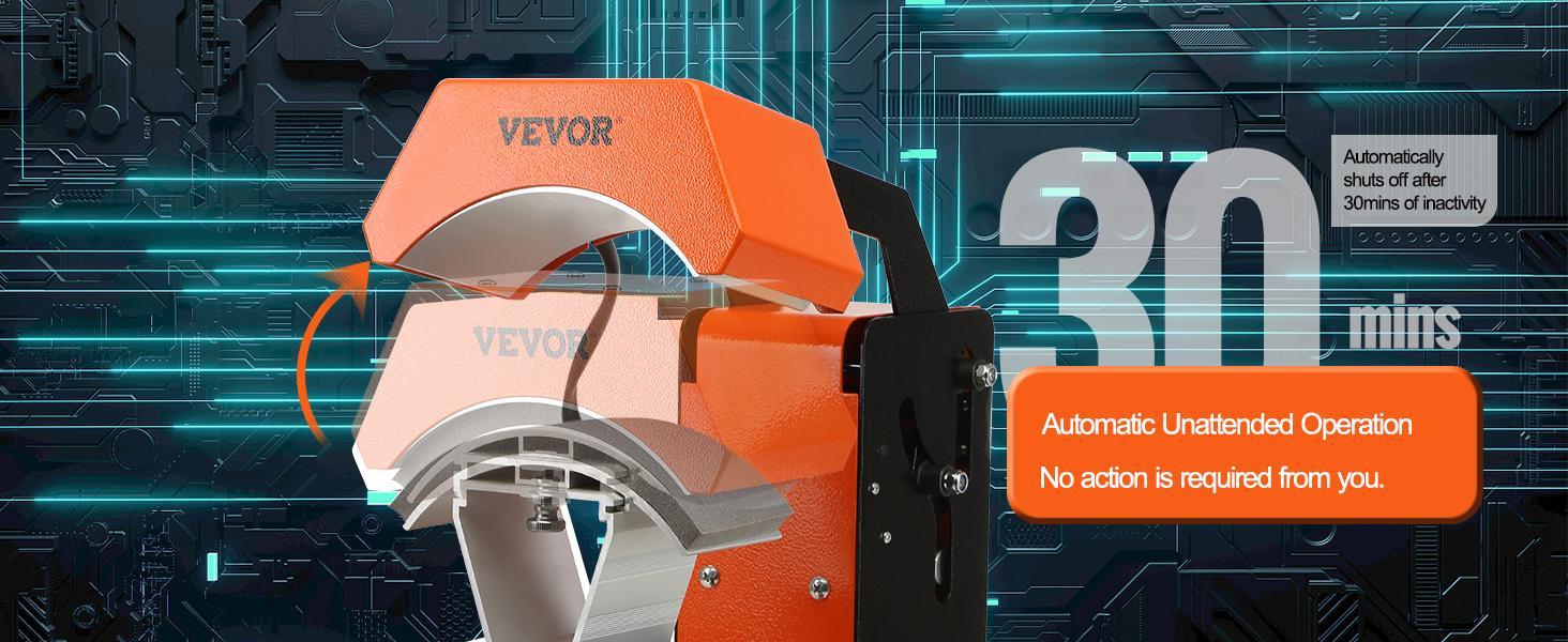 VEVOR 3-in-1 Auto Hat Heat Press with 3pcs Interchangeable Platens(6.6" x 2.7", TikTokShopBlackFriday, 6.6" x 3.8", 6.1" x 3"), Automatic Release&Press Knob-Style Digital Control Panel, Heat Transfer Printing for Caps