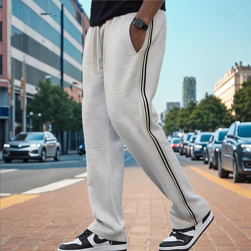 Men's Sporty Long Pants, Casual High Waist Drawstring Joggers, Comfortable Elastic Waistband, Ideal for Gym & Daily Wear Sweatpants
