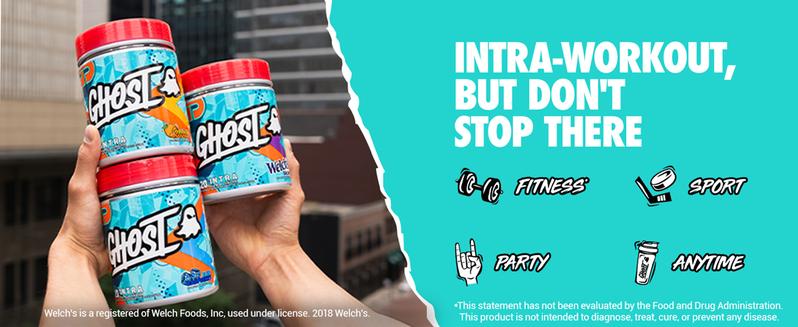 GHOST Intra Workout Powder - BCAAs, & EAAs, Nootropics & Hydration - Essential & Branch Chain Amino Acids Supports Muscle Recovery & Focus - Pre, Intra & Post Workout Powders