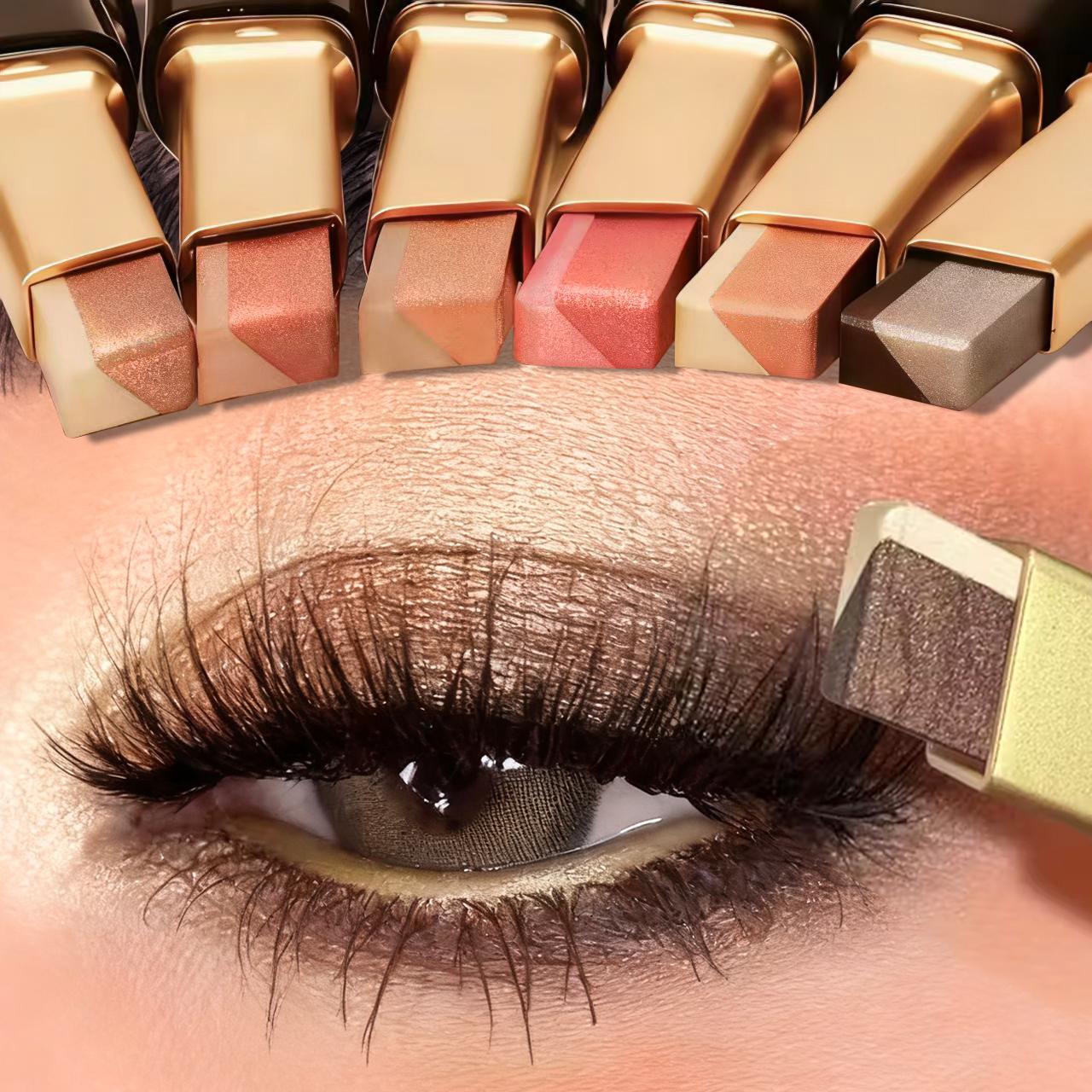 MooGlamor Matte Two Color Eyeshadow Stick Set Long Lasting Makeup Waterproof Highlighter Glossy EyeShadow Pencil Suitable For Beginners Cosmetic