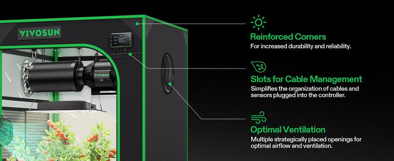 VIVOSUN Grow Tent, High Reflective Mylar with Observation Window and Floor Tray for Hydroponics Indoor Plant