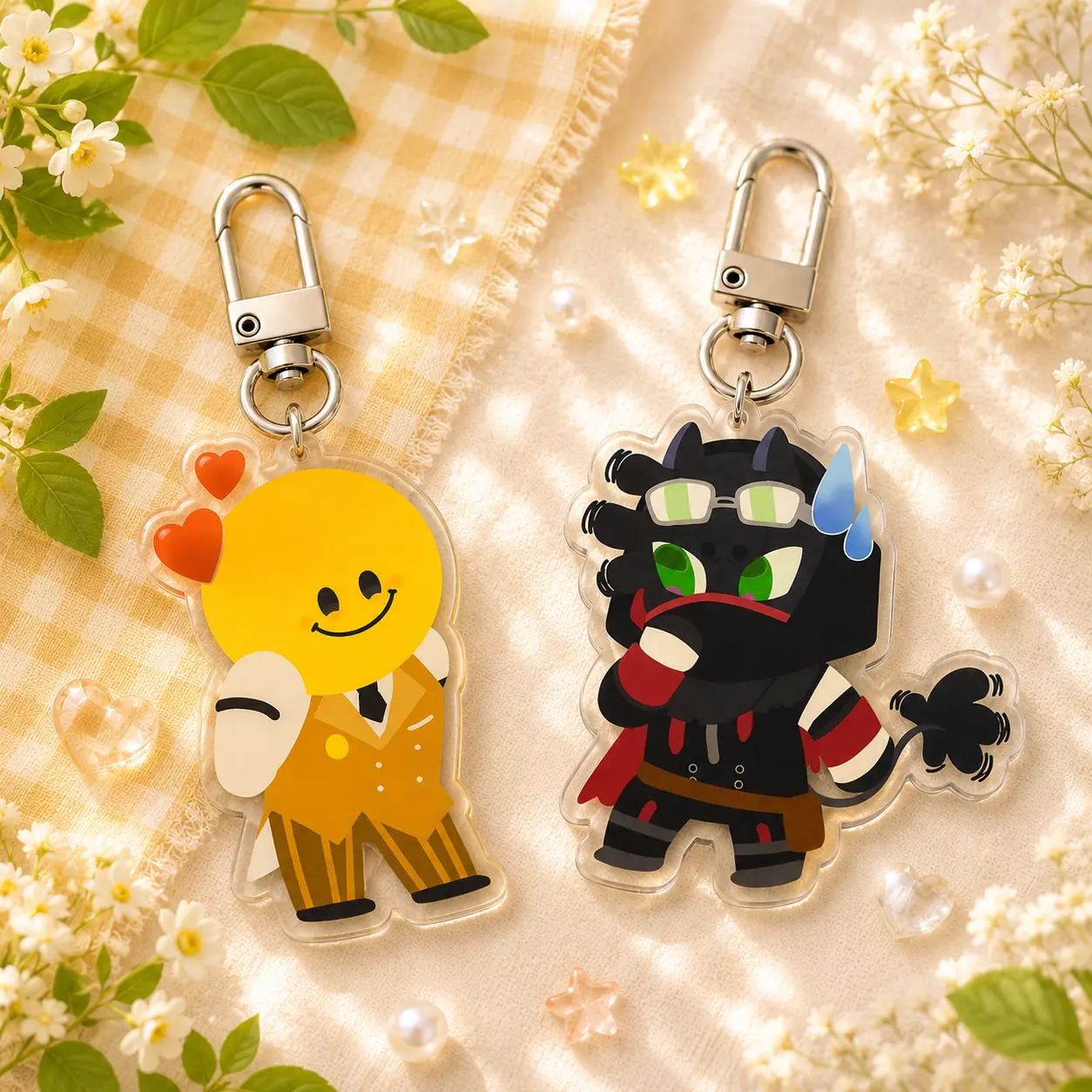 Verity ThatMob Keychain Charms - Cute Characters, Kawaii Bag Charm for Keys, Backpack & Gifts, Collectible Fan Accessory, Aesthetic Game Merch!