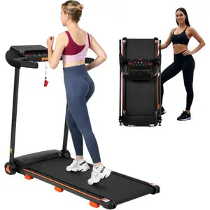 Treadmills for Home, 2.5HP Quiet Folding Treadmill with Heart Rate Sensor, 300lbs Weight Capacity, 7.5MPH, Incline Treadmill With USB Charge Station For Android & Bluetooth Speaker, 6 Shock-Absorbing