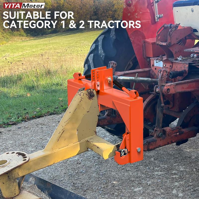 YITAMOTOR 3 Point Quick Hitch Attachment for Category 1 Tractors, 3000LBS Heavy Duty 3 Pt Tractor Hitch with 2" Receiver, Adjustable 5 Level Bolt for Farm & Ranch Equipment