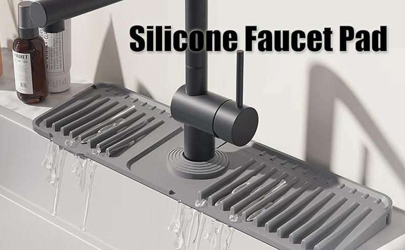 Kitchen accessories Silicone Faucet Mat for Kitchen Sink,Faucet Draining Mat,Sink Back Splash Guard,Kitchen Rubber Mat,Bathroom Sink Faucet Mat,Soap Dish,Silicone Sink Protector