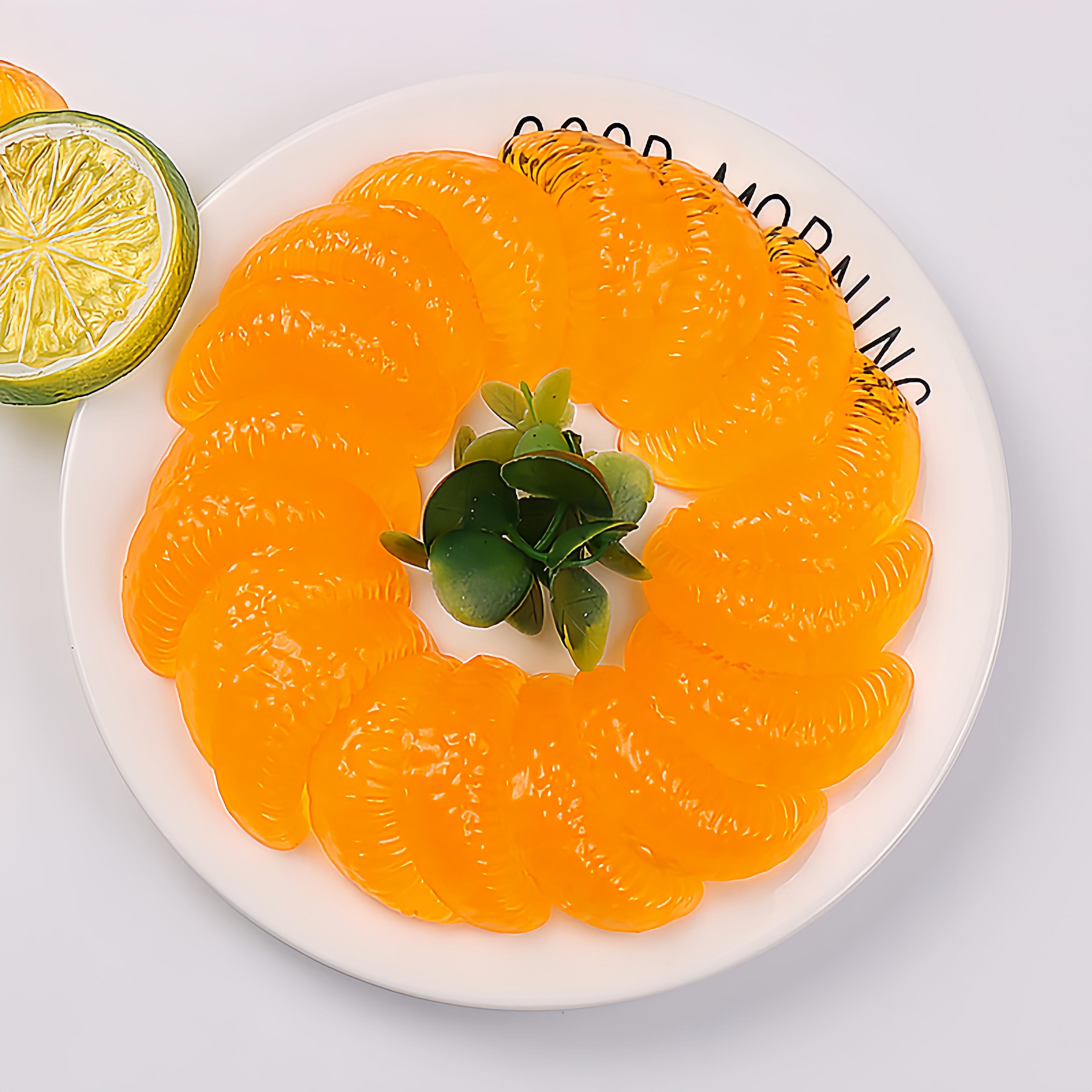 J&J 10 Pcs Realistic Orange Segment Squishy - Maltose Filled TPR Fidget Toy | Cute Fruit Stress Ball