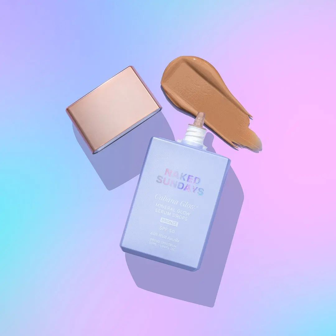 CabanaGlow Facial Tinted SPF50 Makeup Sunscreen Serum Drops in Bronze