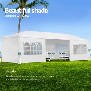 Wedding Party Canopy Tent Outdoor Gazebo with 8 Removable Sidewalls