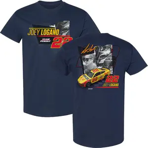 Joey Logano Shirt, Joey Logano #22 Shell Pennzoil Penske Mustang Action Graphic Tee, Soft Cotton Blend, Unisex Fit for NASCAR & Logano Fans, Perfect Gift for Cup Series Supporters