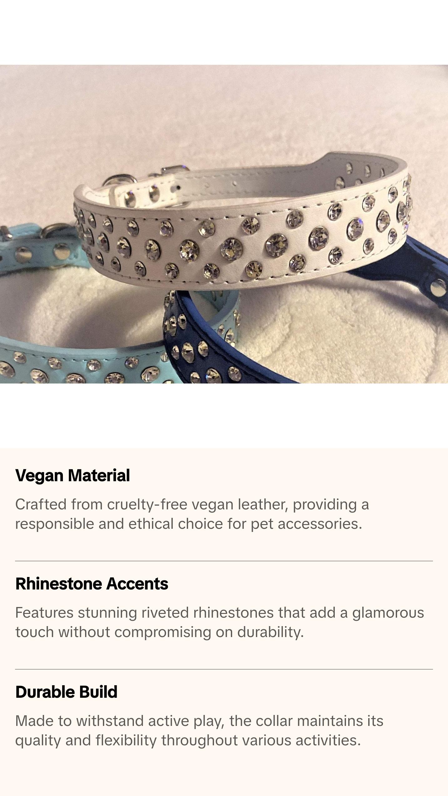 White Bling Dog Collar