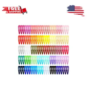 120 Pack Colorful Metal Snap Hair Clips, 2 Inch