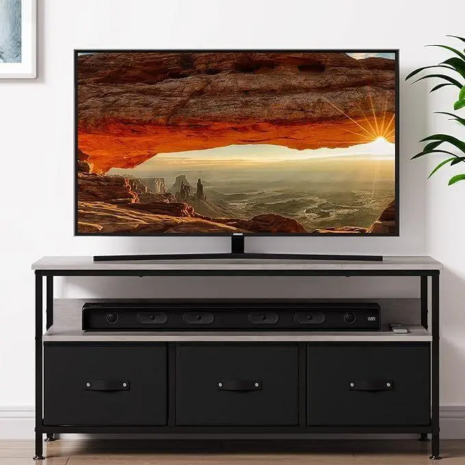 TV cabinet with 3 drawers 1 compartment lowboard sideboard TV cabinet TV table TV furniture table board HiFi cabinet oak look 120x30x57cm,Oak