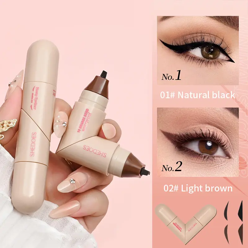 2-in-1 Rotating Stamp Liquid Eyeliner Tool - Dual-Head Design for Precise Cat Eye, Dark Eyeliner, Easy Eye Makeup #backtoschool- Waterproof, Smudge-Proof, Quick-Drying for Busy Days & Special Occasions, 2-In-1 Eyeliner