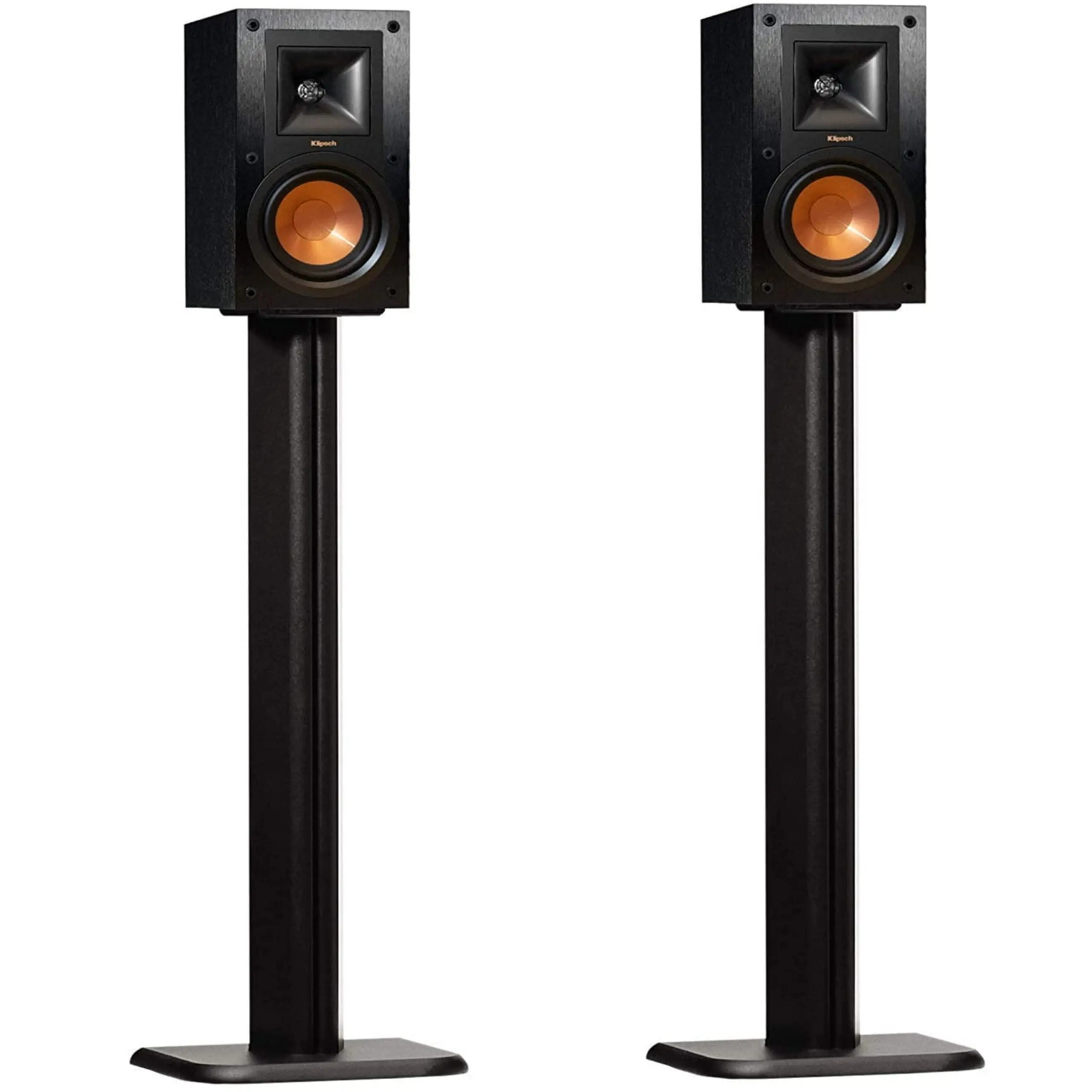 ECHOGEAR Universal Floor Speaker Stands Complete Kit - Vibration-Absorbing MDF Design Audio Equipment, Cable-Compatible Home Audio Accessory, Works with Klipsch, Polk, JBL Bookshelf Speakers & Studio Monitors for Sound Upgrade, sfsbp