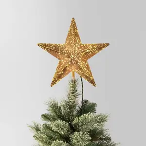 10" Pre-Lit Faux Mercury Star Christmas Tree Topper – Silver | Wondershop™