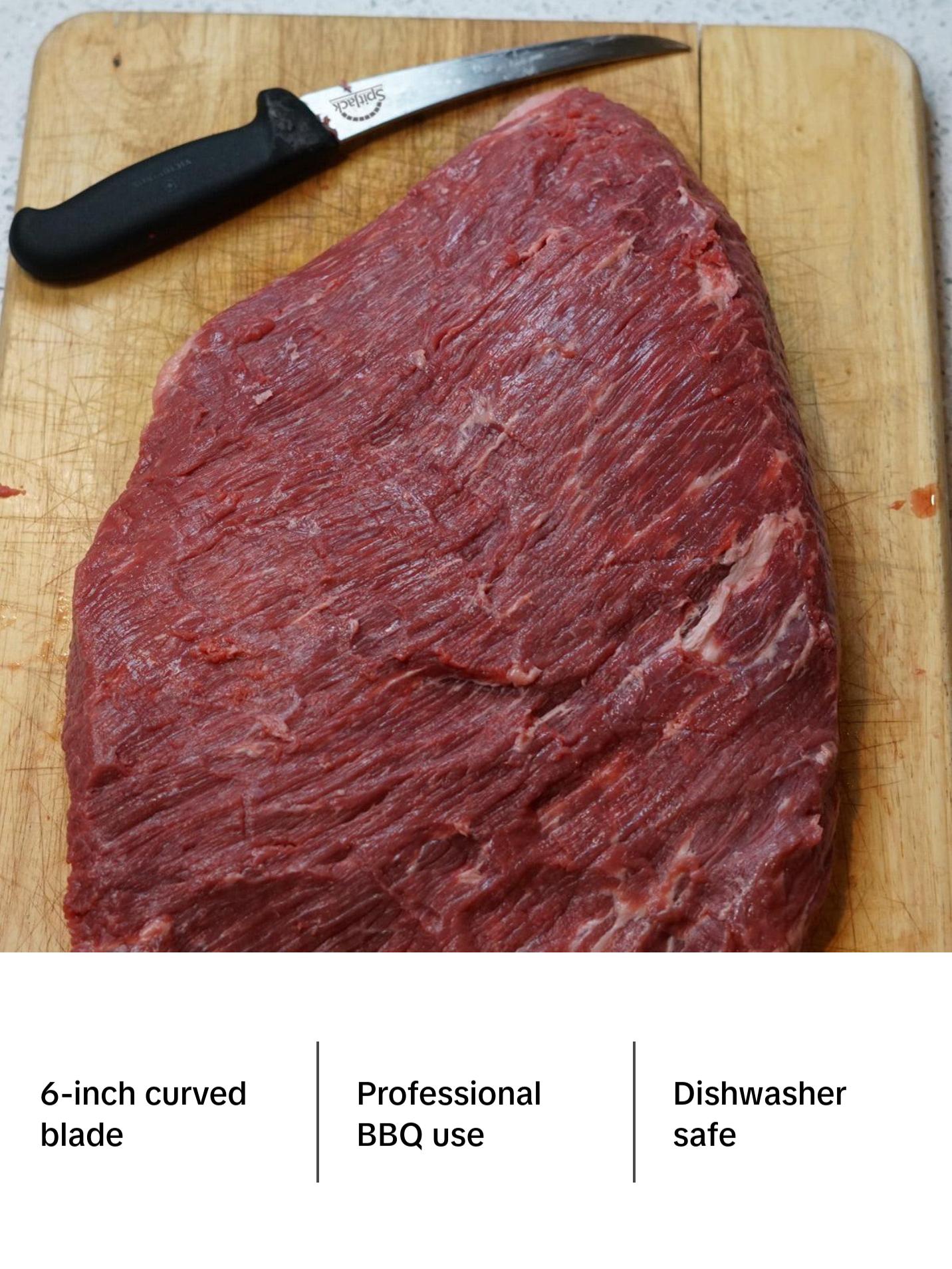 SpitJack Meat Trimming and Boning Knife - 6 Inch Curved Blade