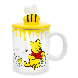 Disney Winnie The Pooh Hunny Pot Ceramic Mug With Lid | Holds 18 Ounces