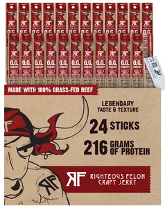 O.G. Hickory Beef Stick 24-Pack - Classic Smoky 100% Beef Meat Stick by Righteous Felon