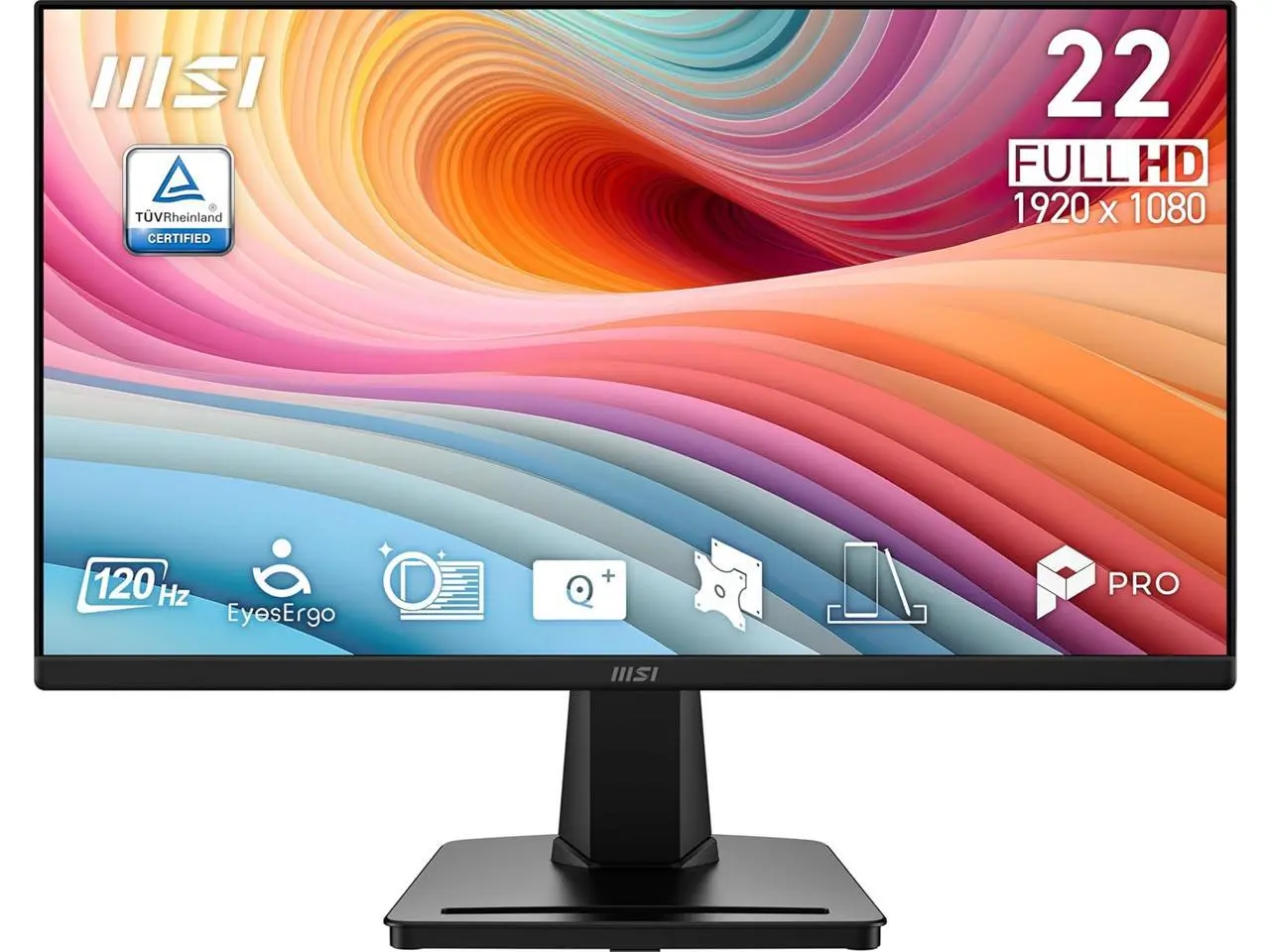 MSI 22 inch (21.45" viewable) Full HD 120Hz Adaptive Sync Anti Glare 1ms Computer Monitor with VGA D-Sub port for both work and causal gaming PRO MP225 E12VL
