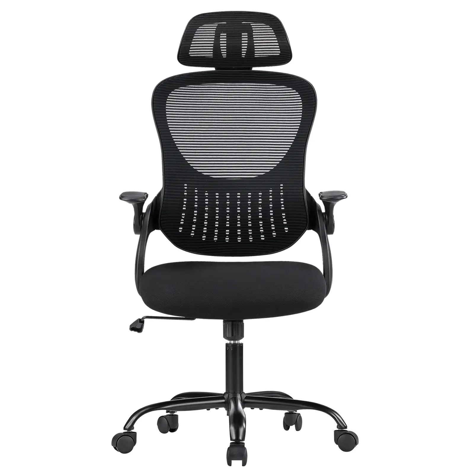 Sweet Furniture S - Ergonomic Office Chair with High-Back Mesh, Adjustable Headrest and Rolling Wheels, Comfortable Lumbar Support, Flip-up Arms, Chairs, Ergonomic Chairs