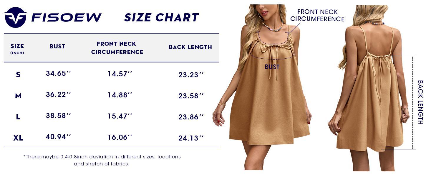 Fisoew Women Summer Sleeveless Mini Dress Tie Back Casual Loose Sexy Trendy Swimsuit Coverup #Springtok Fisoew Women Summer Sleeveless Mini Dress Tie Back Casual Loose Sexy Trendy Swimsuit Coverup #Springtok