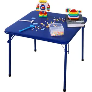 Children's Portable Folding Table with Ultra-Soft Cushion – Blue Kids Activity Table for Arts, Crafts & Playtime, Lightweight Foldable Design for Easy Storage/Transport, Sturdy Frame with Non-Slip Feet for Stability