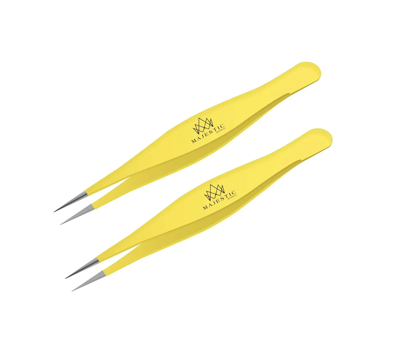Majestic Bombay Fine Point Tweezers for Women and Men – Splinter Ticks, Facial, Brow and Ingrown Hair Removal–Sharp, Needle Nose, Surgical Tweezers Precision Pluckers best tweezers for chin hair