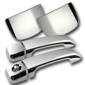 Chrome Door Handle Covers Caps Trim Compatible with 2007 - 2017 TOYOTA TUNDRA 2DR FIT DOUBLE CAB ONLY