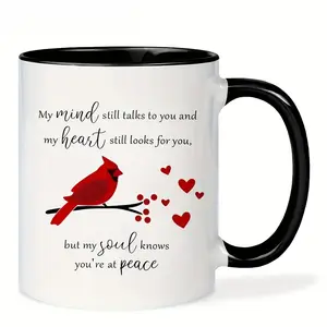Red Cardinal Memorial Coffee Mug Heartfelt Remembrance Sympathy Gift for Loss of Loved One Meaningful Bereavement Tribute Ceramic Cup 11oz