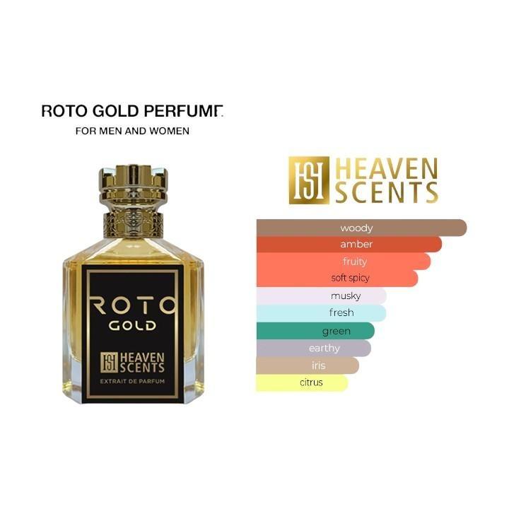 Heaven Scents | Roto Gold | Extrait De Parfum | 100 ML - 3.4 oz | Unisex Fragrance - Woody - Bergamot - Green Apple Scents