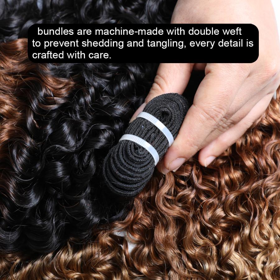 [Last Special Offer] Burmese Curly 3 or 4 PCS Bundles Virgin Human Hair 16A T1b/30/27 Color 14-32 Inches Spiral Ends Look