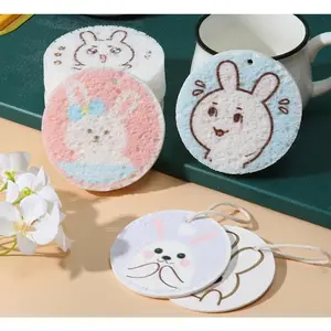 20 Counts Super Absorbent Biodegradable Wood Pulp Kitchen Cleaning Sponge Blocks, Expands With Water Durable Reusable Sponges, Multipurpose Wipes for Dishwashing Counter Wiping Household Cleaning, Random Color Style