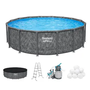 Bestway APX 365 16' x 48" Round Above Ground Swimming Pool Set w/ Pump & Ladder