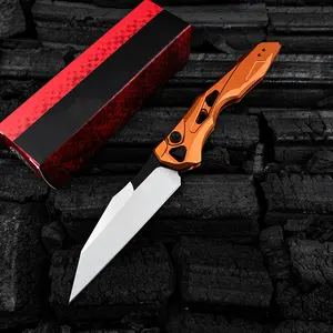 7650 Launch 13 Folding Pocket Knife 3.5" CPM-154 Stainless Steel Wharncliffe Blade, Orange Anodized Aluminum Handles Outdoor Hiking self defense tactical knife Camping Fishing Tools Knife EDC Knife
