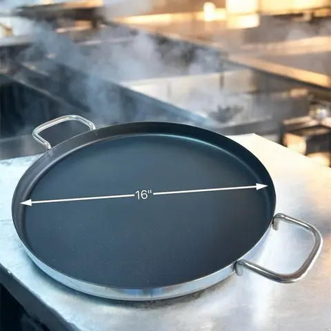 Comal grueso (16”in.) Teflon antiaderente acero inoxidable