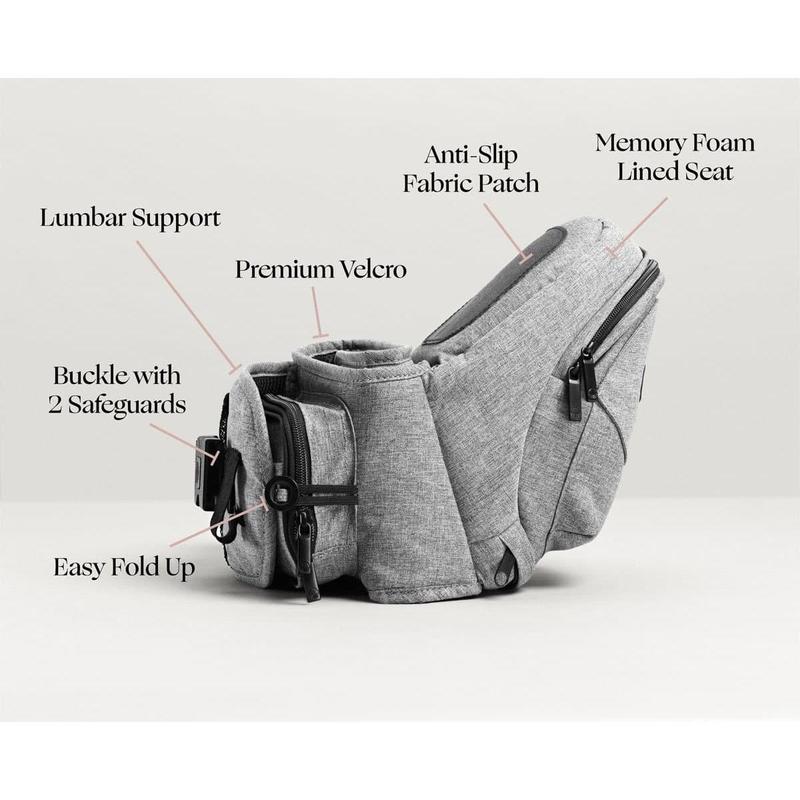 Tushbaby Ergonomic Hip Seat Carrier for Babies and Toddlers 0-3yrs, Safety Approved, Structured Support, Convenient Pockets, Feeding Aid, Durable YKK Zippers, Foam-Free Build
