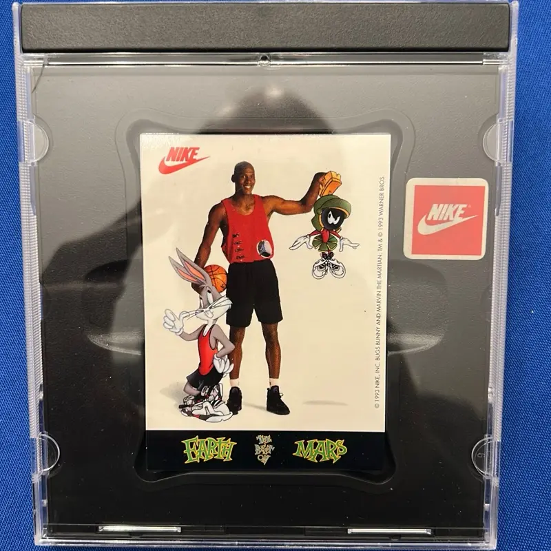 Michael Jordan 1993 Nike Space Jam 12-Sticker Warner Bros Cartoon Promo Collectible Set, Sports Trading Cards Accessory, Mint Condition w/Case