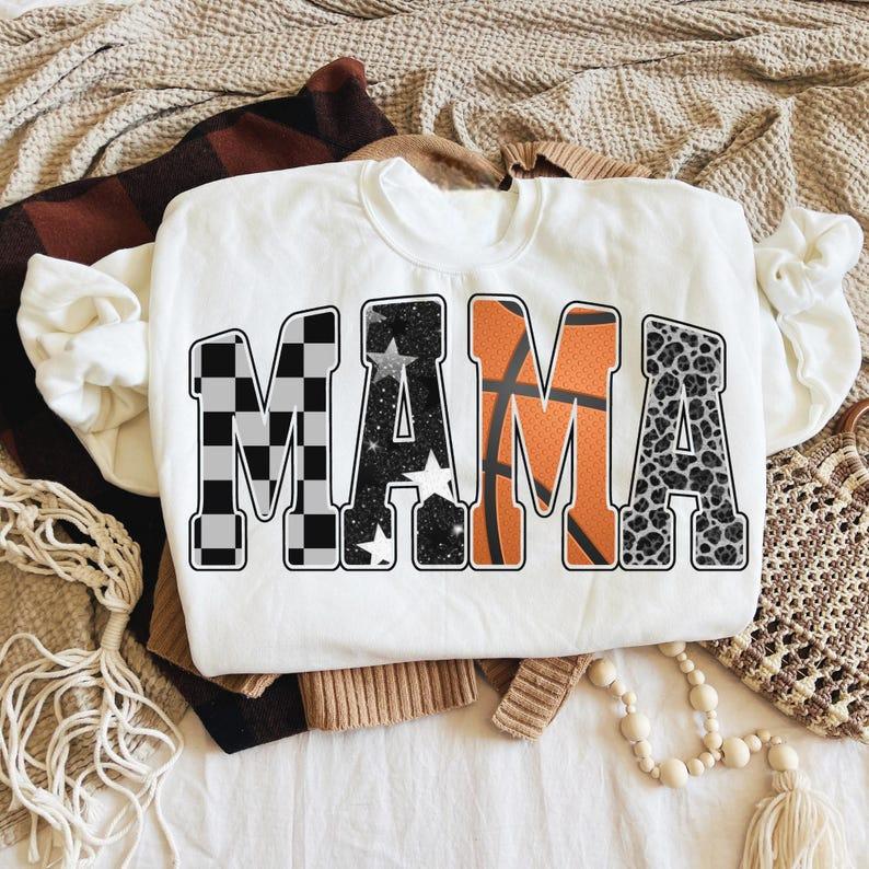 Basketball Mama Shirt, Checkered Leopard T-shirt, Sports Mama Tee, Game Day Basketball Mom Shirt, Trendy Mama T-shirt