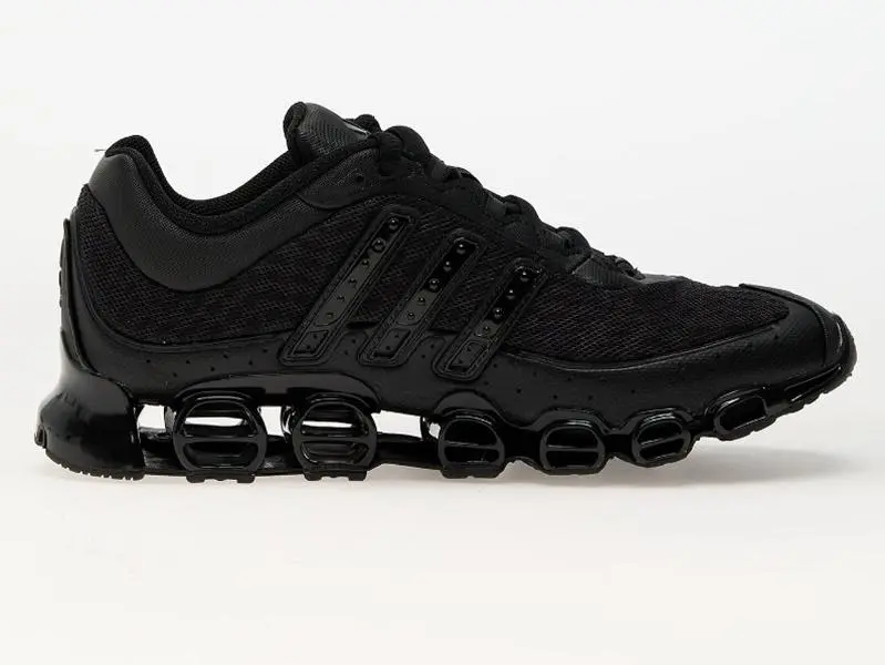 Adidas Megaride Men's Casual Trainers, Core Black/Carbon JP9626, Daily Wear, Archival Look, Midsole, Textured Mesh, TPU Stripes, Men's Shoes
