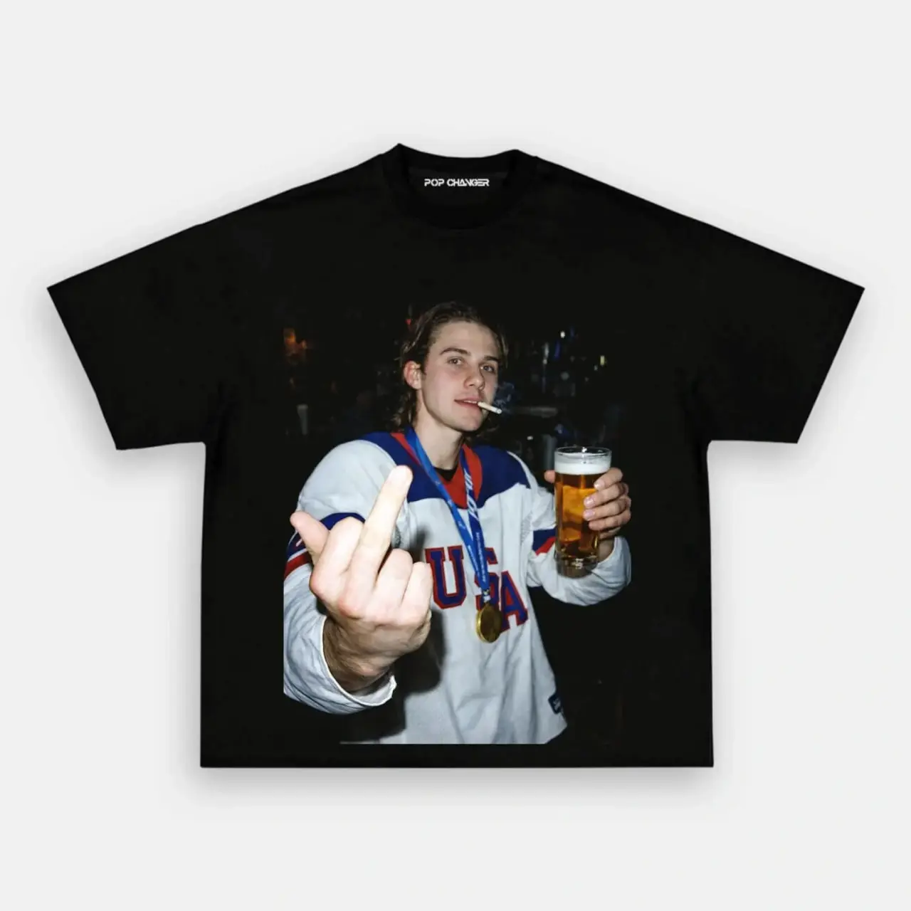 Jack Hughes Champion V3 Tee, Team USA T-Shirt, Winter Olympics Shirt, Crew Neck Shirt, Graphic Tees, Vintage Y2K, Streetwear, Gift For Fan